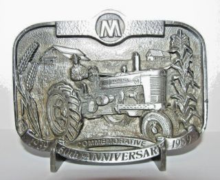 Ih International Farmall M Tractor 1989 Belt Buckle 50th Anniversary 1843/5000