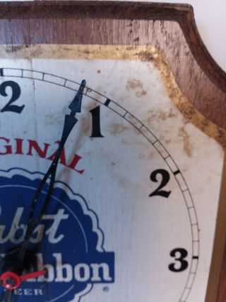 Pabst Blue Ribbon Wall Clock Vintage PBR Bar Advertising P - 1104 Kotler Mfg READ 4