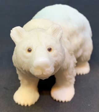 Cute Polar Bear White Stone Carving