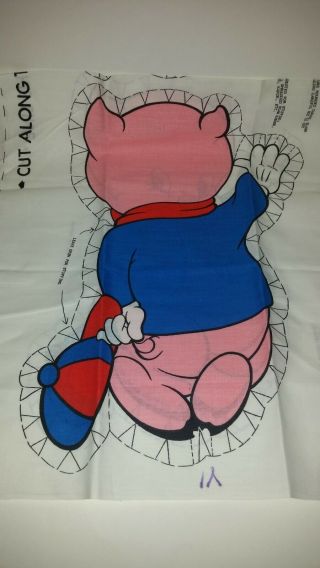 vintage looney tunes porky pig fabric panel for stuffed doll or pillow 2