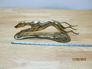Heavy Cast Brass Running Greyhound Dog Standing Figure Statue Figurine