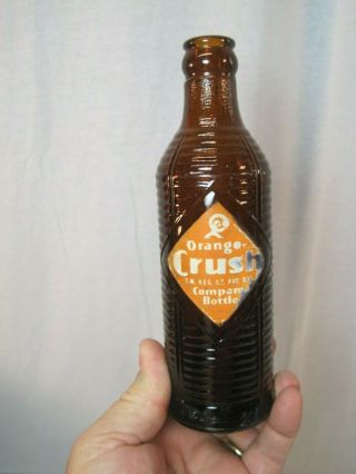 Vintage Amber Orange Crush Soda Bottle - Rocky Mount Nc B0838