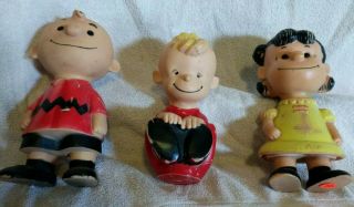 Vintage Hungerford Peanuts Charlie Brown Lucy Schroeder Vinyl Dolls 9 inch tall 3