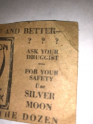 Rare Antique Vintage Silver Moon Liquid Latex Condom Advertising 1920s Joke Card 4