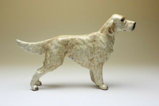 Lemon Belton English Setter Orange Speckled Porcelain Dog Figurine Japan