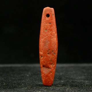 Kyra - Ancient Jasper Bead Pendant - 33 Mm Long - Saharian Neolithic