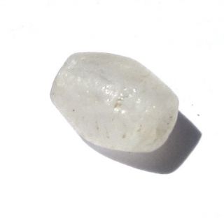 Rare Small Ancient Clear Crystal Rock Quartz Oval Mali Bead 9mm X 12mm
