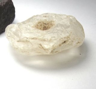 RARE STUNNING LARGE ANCIENT CLEAR CRYSTAL ROCK QUARTZ DISK BEAD 13mm x 34mm 4