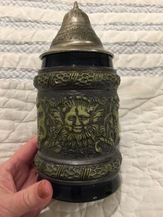 GERMAN LIDDED STEIN DBGM OLYMPICS COIN PEWTER TOP 2