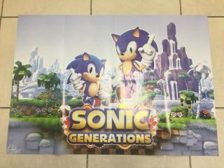 History of Sonic the Hedgehog POSTER with decal sheet RARE 2