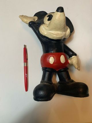 Veey Old Antique 9” Mickey Mouse 8” Minnie Piggy Bank Cast Iron Vintage Disney 4