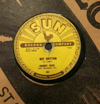 Sun 78 241 Johnny Cash Get Rhythm/i Walk The Line 78 Rpm Record 78 Man In Black