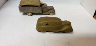 Vintage Plastic? Toy Army Truck And Ambulance - Very Old -