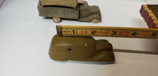 Vintage plastic? toy army truck and ambulance - very old - 2