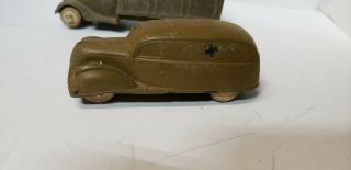 Vintage plastic? toy army truck and ambulance - very old - 7