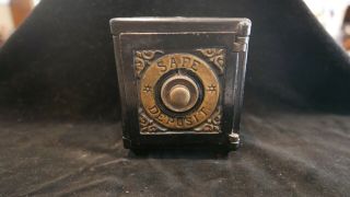 Antique Henry C Hart Safe Deposit Vault Cast Iron Coin Bank
