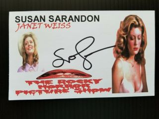 Susan Sarandon " The Rocky Horror Picture Show " Autographed 3x5 Index Card