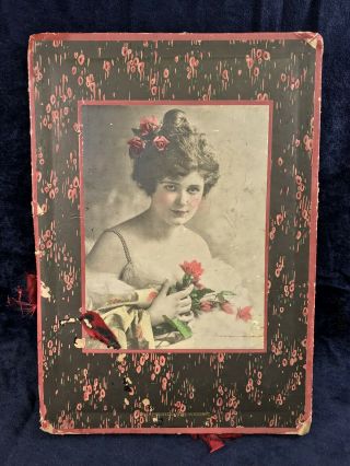 Antique Schrafft ' s Chocolates Candy Box Victorian Lady Vintage Old Gift Box 2