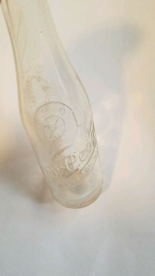 Vintage Dr Pepper Glass Soda Pop Bottle Henderson Kentucky Clock Embossed 6.  5 Oz