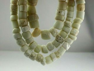Native American White Porcelain Old Trade Beads Indian Artifact 1700 