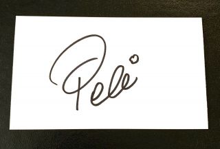 Pele Signed Autograph 3x5 Index Card Brazilian Footballer Legendary Soccer Star