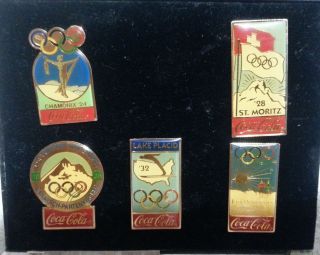 COCA - COLA 15th ANNIVERSARY OLYMPIC WINTER GAMES COLLECTOR ' S PIN SET 1 & 3 2