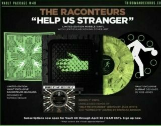The Raconteurs Help Us Stranger Green Marble Vinyl Lp 7  Slip Mat Full Vault 40