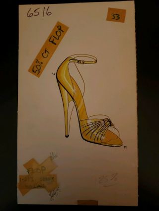 Concept Art W/markups - Advertising - Fashion Shoes - Yellow Open Toe Heels