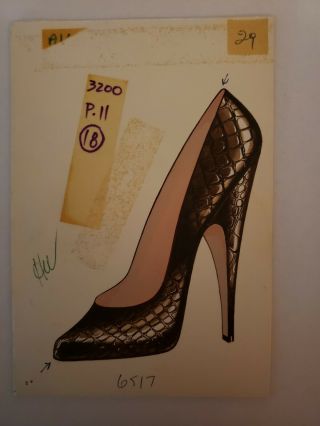 Concept Art W/markups - Advertising - Fashion Shoes - Black Python Stiletto