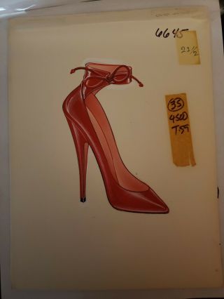 Concept Art W/markups - Advertising - Fashion Shoes - Red Stiletto Ankle Heel