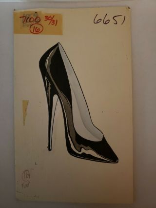 Concept Art W/markups - Advertising - Fashion Shoes - Black Patent Stiletto