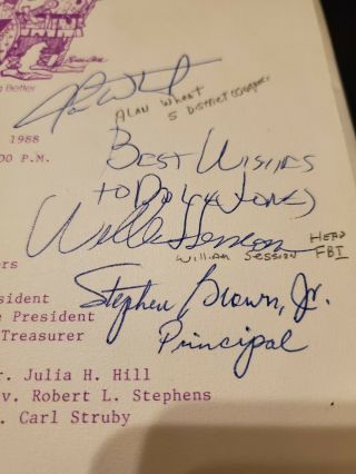 FBI Directors William S.  Sessions & Clarence M.  Kelley signed autographed 2