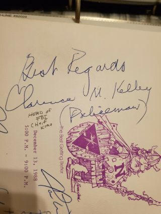FBI Directors William S.  Sessions & Clarence M.  Kelley signed autographed 3