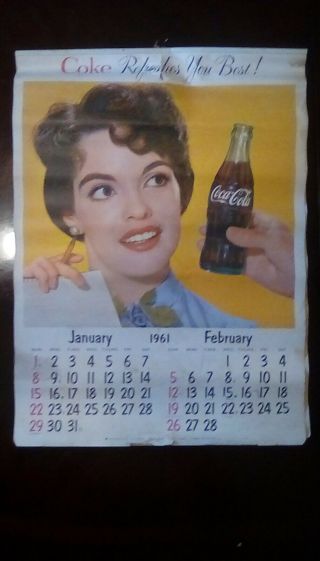 Coca Cola 1961 Vintage Wall Calendar