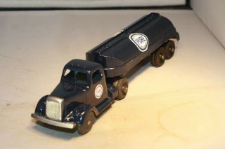 1956 Mack Tractor - Trailer Pure Oil Tanker Truck Tootsietoy Made In Usa