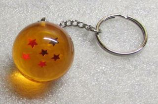 1 Inch Dragonball Z 6 Six Star Crystal Acrylic Key Chain Ring Keychain