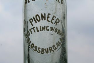 Blossburg Alabama Pioneer Bottling Embossed Bottle Ala Al Circle Slug Rare