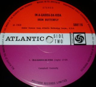 IRON BUTTERFLY In A Gadda Da Vida LP 1968 ATLANTIC 1st Press 4