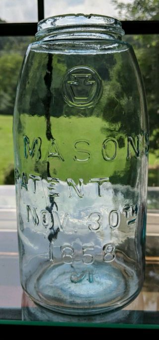 Look Error Jar Half Gallon Size Keystone Mason 