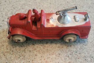 Tootsietoy Fire Truck Water Cannon White Rubber Wheels 1930s