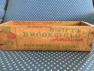 Vintage Swift’s Brookfield Wooden 2 lb Cheese Box Bottoms - 2 3