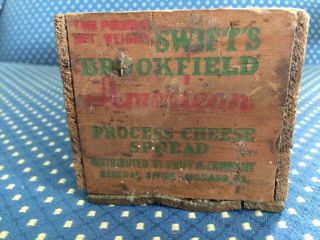 Vintage Swift’s Brookfield Wooden 2 lb Cheese Box Bottoms - 2 5