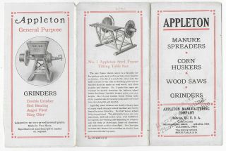 Appleton Horse Drawn Farm Machinery Adv Trade Card Folder
