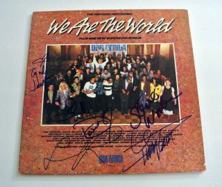 We Are The World Signed X 6 Stevie Wonder Quincy Jones Lp Vinyl Lionel Richie