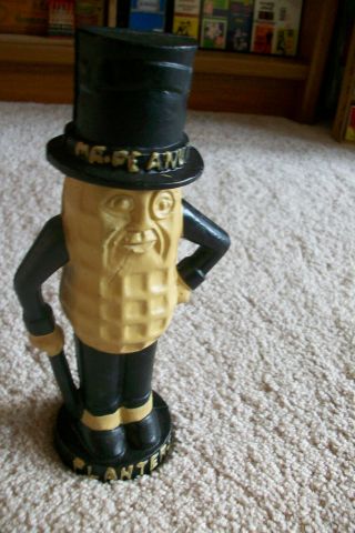 Vintage Cast Iron Mr Peanut Bank.  Figural