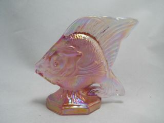 Vintage Quality Art Glass - Fenton - Decorative Iridescent Swimming Fish - 263