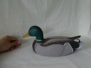 Vintage Wooden Drake Duck Decoy Signed Dated
