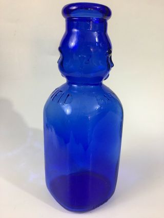 Milk Bottle Brookfield Baby Top Cobalt Blue One Quart Double Face MR 2