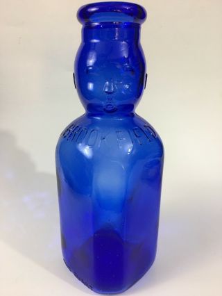 Milk Bottle Brookfield Baby Top Cobalt Blue One Quart Double Face MR 3