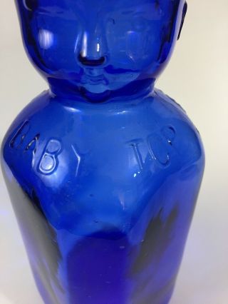 Milk Bottle Brookfield Baby Top Cobalt Blue One Quart Double Face MR 5